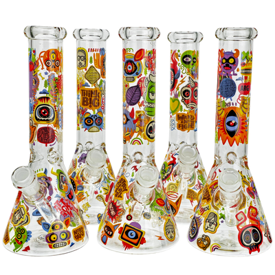 10" Assorted Monster Decal Beaker