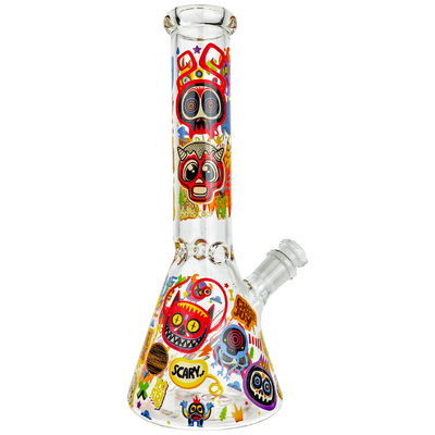 10" Assorted Monster Decal Beaker