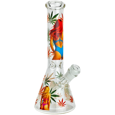 10" Hemp Leaf Booty Decal Beaker - alternate angle