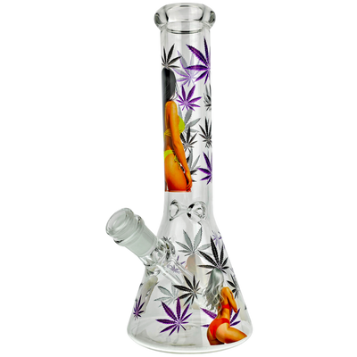 10" Hemp Leaf Booty Decal Beaker - additional view