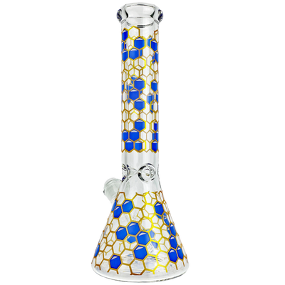 14" 7mm Color Honeycomb Bee Decal Beaker - detail view