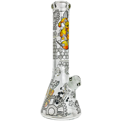 14" 7mm Hornet Decal Beaker - detail view