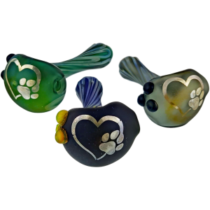 4″ ELEMENT DOG PRINT HEART HAND PIPE – MADE IN USA