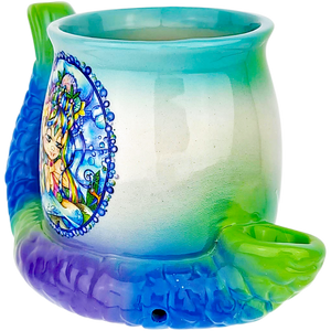 5″ Linda Biggs Fairy Mermaid Mug Hand Pipe - alternate angle