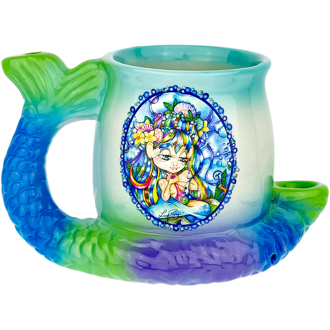 5″ LINDA BIGGS FAIRY MERMAID MUG HAND PIPE