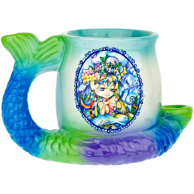 5″ Linda Biggs Fairy Mermaid Mug Hand Pipe