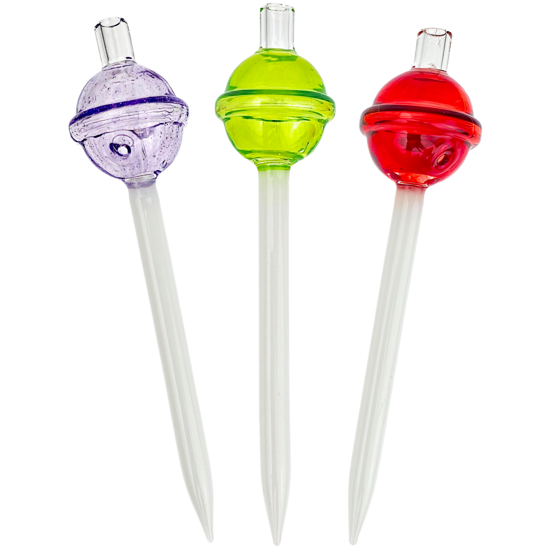 5″ LOLLIPOP GLASS DAB TOOL CARB CAP COMBO