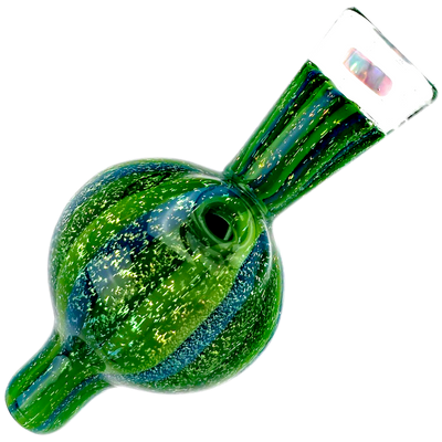 2.5" Dichro Layered Cactus Print Orb w/ Opal Carb Cap - detail view