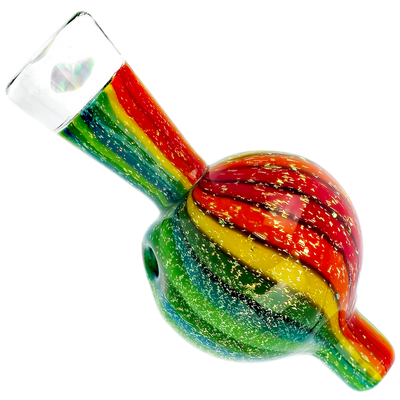 2.5" Dichro Layered Cactus Print Orb w/ Opal Carb Cap - alternate angle