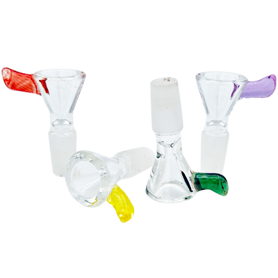 2″ 14MM CLEAR W/ COLOR HORN FLOWER BOWL