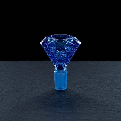 2.5" 14mm Deep Etched Diamond Flower Bowl in Blue