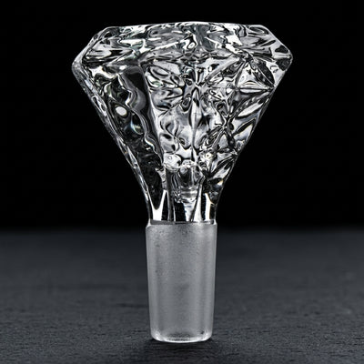 2.5" 14mm Deep Etched Diamond Flower Bowl in Clear