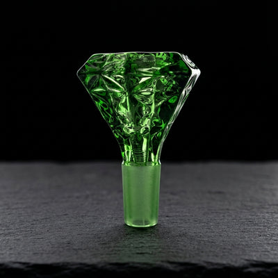 2.5" 14mm Deep Etched Diamond Flower Bowl in Green