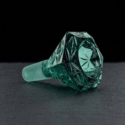 2.5" 14mm Deep Etched Diamond Flower Bowl in Teal