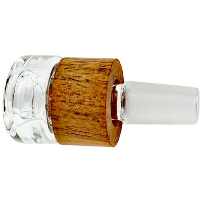 2.5" 14mm Glass & Wood Flower Bowl