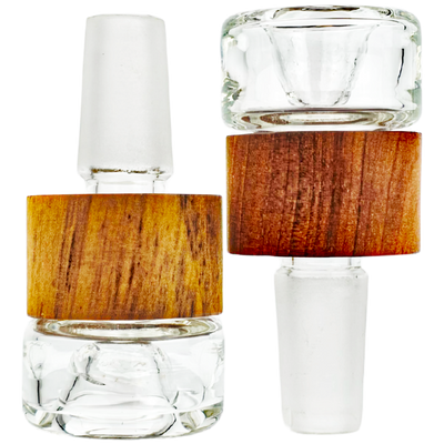 2.5" 14mm Glass & Wood Flower Bowl