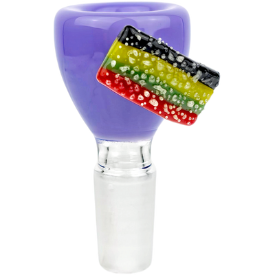 2.5" 14mm Rainbow Stripe Candy Flower Bowl - detail view