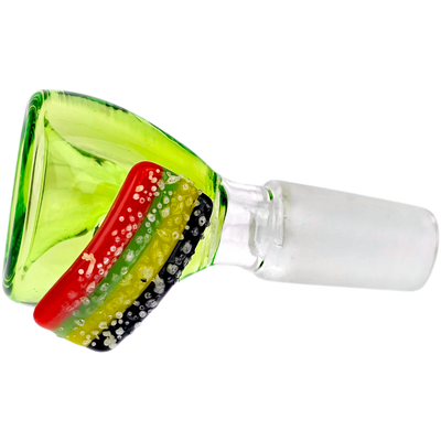 2.5" 14mm Rainbow Stripe Candy Flower Bowl - alternate angle