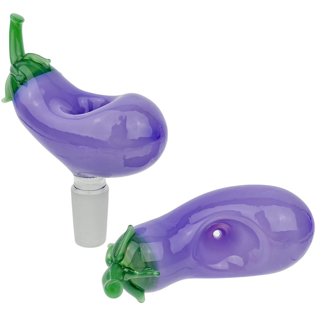 3″ 14MM EGGPLANT GLASS FLOWER BOWL