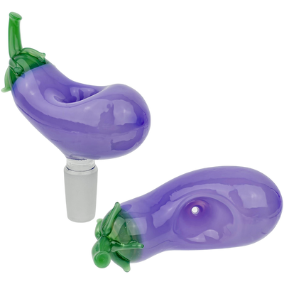 3″ 14MM EGGPLANT GLASS FLOWER BOWL