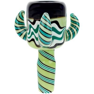 3.5″ 14mm Tri Horn Full Color Spiral Flower Bowl