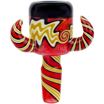 3.5″ 14mm Tri Horn Full Color Spiral Flower Bowl