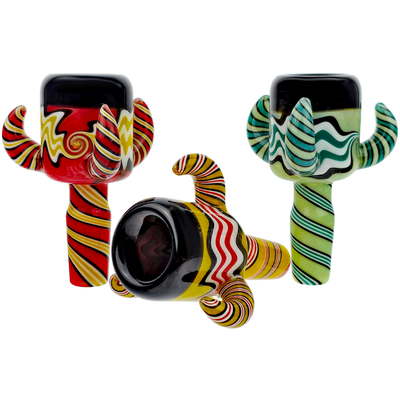 3.5″ 14MM TRI HORN FULL COLOR SPIRAL FLOWER BOWL