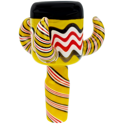 3.5″ 14mm Tri Horn Full Color Spiral Flower Bowl