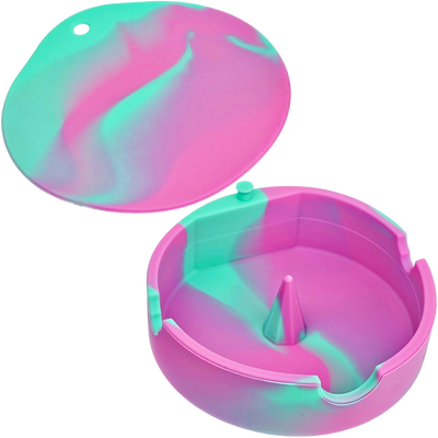 4" Silicone Ash Tray w/ Lid - detail view
