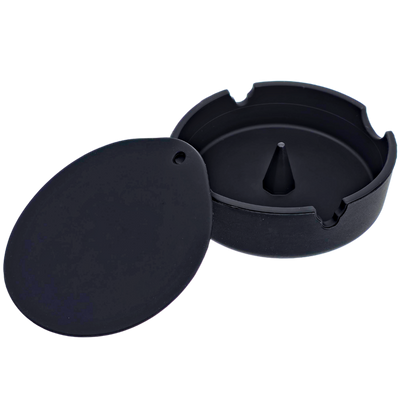 4" Silicone Ash Tray w/ Lid - scale reference