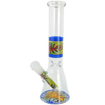 10'' Wigwag Decal Beaker w/ Wigwag Downstem