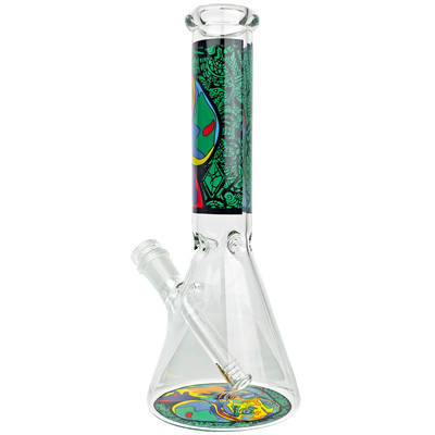 10" Dog Stained Glass Decal Beaker - alternate angle