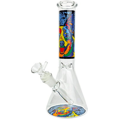 10" Dog Stained Glass Decal Beaker - additional view
