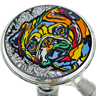 10" Dog Stained Glass Decal Beaker - view 11