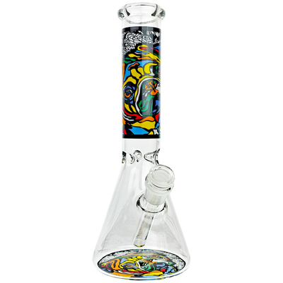 10" Dog Stained Glass Decal Beaker - view 7