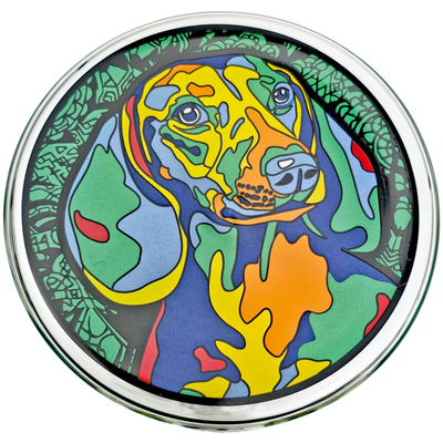 10" Dog Stained Glass Decal Beaker - view 12