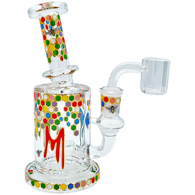 6" Rainbow Bee Decal Rig - close up