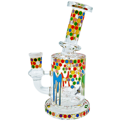 6" Rainbow Bee Decal Rig - detail view