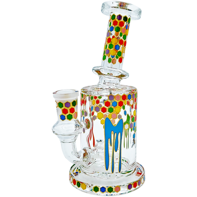 6" Rainbow Bee Decal Rig - alternate angle