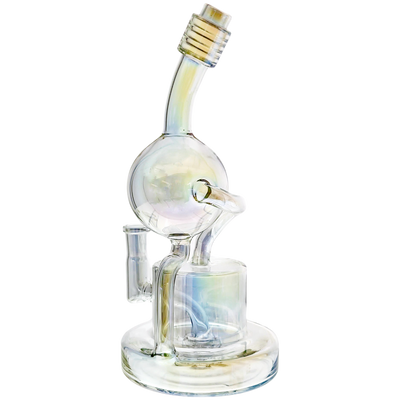 9.5" Iridescent Orb Puck Base Recycler (one off)
