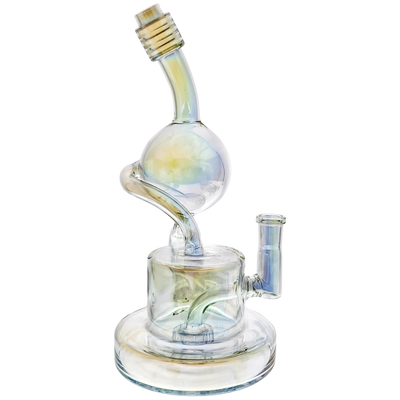 9.5" Iridescent Orb Puck Base Recycler (one off)