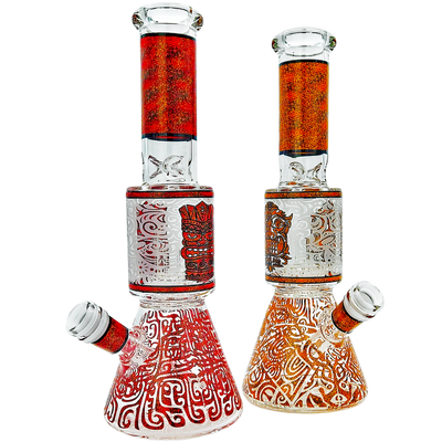 11″ TRIBAL DECAL SHOWERHEAD MINI BEAKER