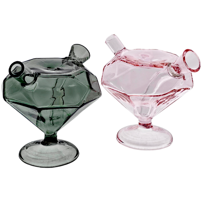 3.5" Color Diamond Footed Joint Bubbler - photo 2