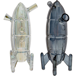 6.5″ IRIDESCENT SCULPTED ROCKET JOINT BUBBLER