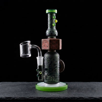 10” Slime Etch Zombie Rig on dark slate surface - Oil Slick Pad