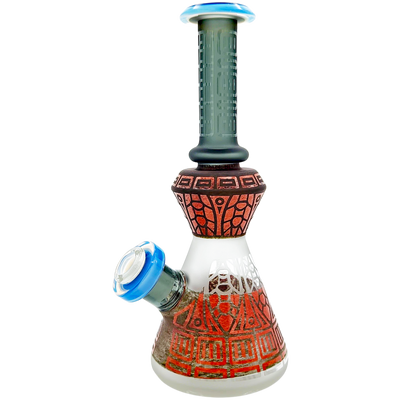 9" Two-Tone Tribal Sandblast Mini Beaker - detail view