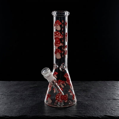 10" Single Color Mushroom Beaker on dark slate surface - Oil Slick Pad