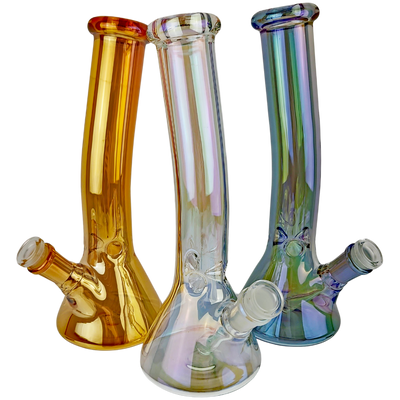 10" Iridescent Bent Neck Beaker - Smoke Shop Products
