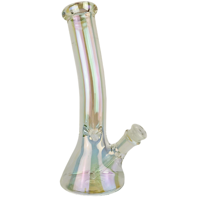 10" Iridescent Bent Neck Beaker - Image 3