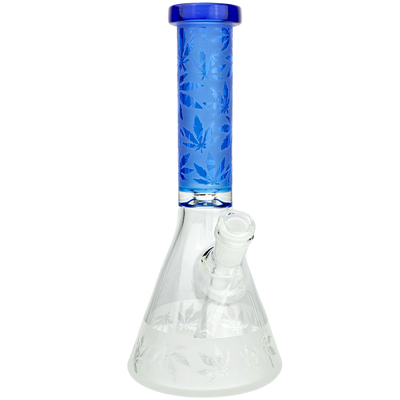 10" Color Neck Hemp Leaf Sandblast Beaker - photo 3